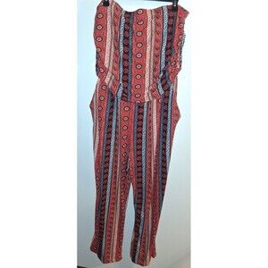 Rue Geometric Strapless Straight Leg Romper Sz 2X